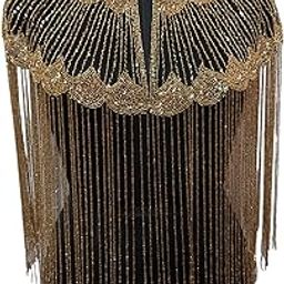 Women Hand beaded Embellished Short Cape Poncho (Gold-1)-picture-56