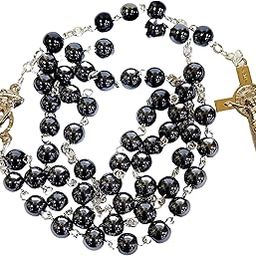 Black Beads Catholic Praying Rosary | Christian Praying Rosary for Men & Women-image-86