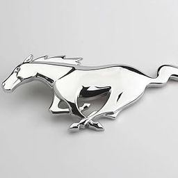 AutoBizarre 3D Raised Mstang Horse Silver Metal Monogram Emblem Badge Sticker for All Cars & Bikes (Silver)-29