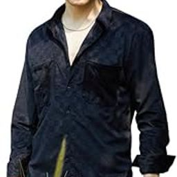 Men's Cubic Velvet Utility Shacket For Casual Wear | Spread Collar | Long Sleeve | Button Closure | Overshirt/Shacket Crafted With Comfort Fit For Everyday Wear-picture-10