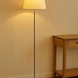 Heaven Craft Floor Lamp Standing Modern Antique Brass Finish 5ft Height with 12 inches Off White Lampshade for Living Room Corner, Home, Hotel, Office Pack of 1-picture-15