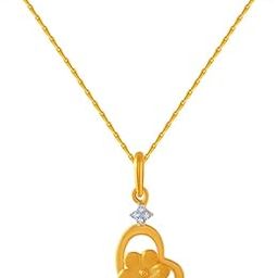 p.c. chandra jewellers 14k (585) Yellow Gold and American Diamond Pendant for Women-picture-21