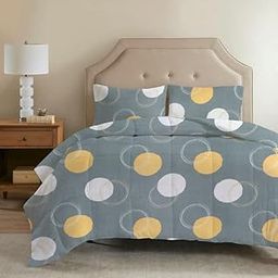 BSB HOME 220 GSM Microfiber Reversible AC Comforter/Blanket for Winter/Quilt/Duvets for King Size Double Bed (230"X250" cm, Grey & Yellow)-image-73