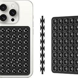 MOSSIME Silicone Double Sided Suction Phone Case Mount, Detachable Hands Free & Strong Grip Holder for Selfies & Videos, Compatible Phones (Pack of 2)(Black)-26