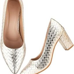 Comfortable Stylish Alluring Pumps Light Weight Trendy Block Heels For Women & Girls-49