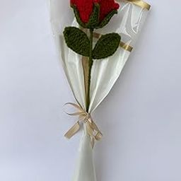 Crochet Amore Handmade Crochet Red Rose with Stem & Leaves – Realistic Forever Flower for Bouquets, Home Décor & Gifting – Ideal for Anniversaries, Weddings, Birthdays & Special Occasions-image-91