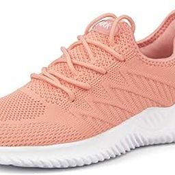 Womens Walking Tennis Shoes - Slip On Memory Foam Lightweight Casual Sneakers for Gym Travel Work, 1803peach, 10-image-62