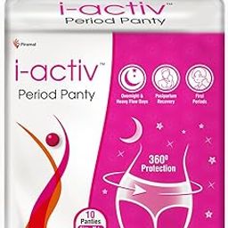 i activ Period Panty for Girls & Women | M-L | 10's Pack | Disposable Period Panties for Women for Heavy Flow Periods | Maternity Pads after Delivery | 360 Degree Protection | Waist Size - 24" to 39"-1