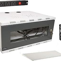 LEPOSE Metal CCTV/DVR/NCR Rack with 3 Power Socket and for Fitting Accessories 3U (550 mm * 450 mm * 330 mm 6U with Fan), White-71