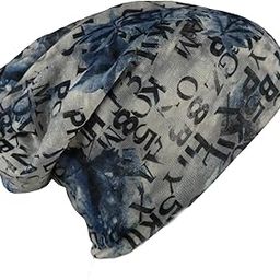 Men's Women's Unisex Cotton Blended Slouchy Summer Skull Beanie Cap - Multicolor (7049A, Free Size)-18