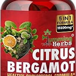Humming Herbs Citrus Bergamot Capsules 15500mg | Supports Healthy Cholesterol & Heart Function | Enriched with Black Chokeberry, Olive Leaf & Black Pepper | 120 Veg Capsules-6