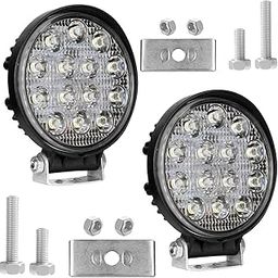 Allextreme EX14RW2 14 LED Round Fog Light 4 Inches Waterproof Off Road Driving Lamp for Car and Motorcycle (42W, White Light, 2 PCS)-2