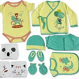 TinyLane - Curated for you! New Born Baby Clothes Set 0-6 Months, Multi Color, Skin Friendly, Baby Kit for New Born, Pack of 12-image-29