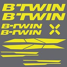 VVWV BTWIN Bicycle Stickers and Graphics for Cycle Body Frame Mountain Bike Racing Combo Vinyl Die-Cut Decals Pack of 9 (Yellow)-image-90