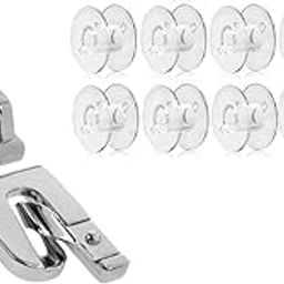 QUTEX Pico Hemming Presser Foot with Plastic Bobbins Combo for Domestic Automatic Sewing Machines | Compatible with Usha, Janome, Singer, Brother, Front-Loading Embroidery Models-57