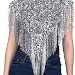 Women's Net New Hand Bead Embroidery Designer Ponchu-35