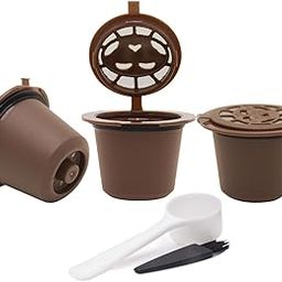 3 PCS Reusable Coffee Pods, Coffee Pod Filters, Reusable Coffee Pod Filter, Coffee Pod Filter, with Cleaning Brush and Measuring Spoon, Coffee Solution for Home or Office Use (Brown)-picture-24