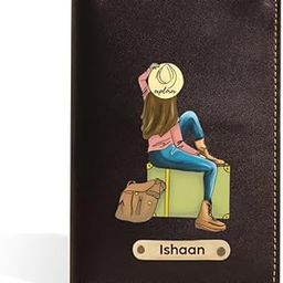 navya royal art Faux Vegan Leather Customized Passport Cover | Passport Holder for Men, Women & Kids - Travel Accessories Passport Wallet with Custom Name (Black Color)-picture-19