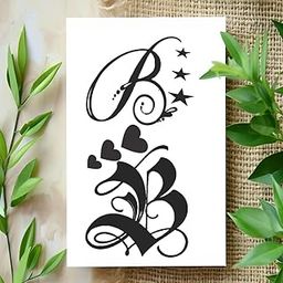 Komstec B Name Letter Tatto Temporary Tattoo Sticker For Male And Female Tattoo Sticker-image-7