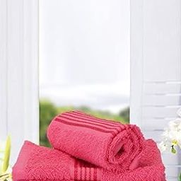 KOPA Quick Dry 100% Cotton Soft Terry Towel -4pc Face Towel (d'ross) | Quick Dry 100% Cotton | Super Absorbent, Lightweight, Odour Free - for Men, Women, Kids Solid-Pink-image-20
