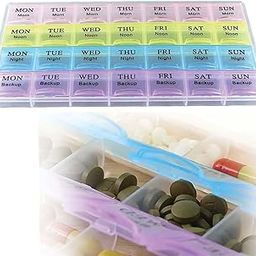 TEMPERIA Medicine Organizer Box for 4 Weeks & 4 Times a Day - Pill & Tablet Storage Box for Home - Travel-Friendly Small Container - Moisture Proof Pillbox for Daily & Weekly Use (MN01)-image-1