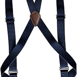Mens Suspender Swivel Hook X Shaped Elastic 1.4" Wide Adjustable Suspenders Navy | Clothing Shoes & Accessories | Mens Accessories | Suspenders Braces-image-33