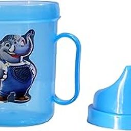 TopFinder® Infant/Toddler Sipper Cup 200ml with Protective Cover and Twin Handle - Anti-Spill, Soft Silicone, BPA Free, Bite Resistant (Design/Color May Vary As Per Stock)-image-17