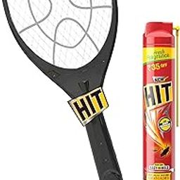HIT Anti Mosquito Racquet - Rechargeable Insect Killer Bat with LED Light (6 Months Warranty) & HIT Cockroach Killer Spray, 400ml Combo-16