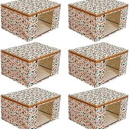 Acnos Non-Woven Premium Brand Metalic Green Orange Beige Design Yellow Chain 12 Piece Non Woven Large Size Saree Cloth Cover Set Pack Of 6-image-60