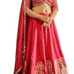 Red Embroidered Silk Lehenga Set with Traditional Motifs-image-33