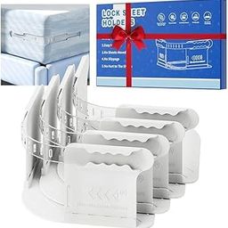 SUNBEEET Bedsheet Holder with Lock Strips Heavy Duty Bed Sheet Corner Fastener Keep Sheets Firm & Tight, Bed Sheet Holder Straps Fit Any Bed, No More Loose Sheets, Easy Installation Pack of 4-9