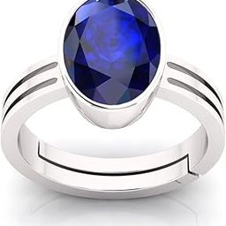 3.00 Carat Earth Mined AAA+ Quality Natural Blue Sapphire Neelam Panchdhatu Silver Plated Adjustable Gemstone Ring for Women's and Men's (Lab - Certified)-image-70
