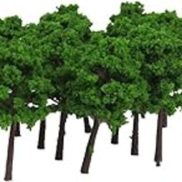 Generic Plastic Model Trees Train Railroad Scenery 1:250 40pcs Dark Green-29