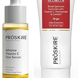 Proskire Vitamin C Face Serum with Sunscreen – Brightening, Anti-Aging & UV Protection – Reduces Dark Spots, Evens Skin Tone & Hydrates-image-3