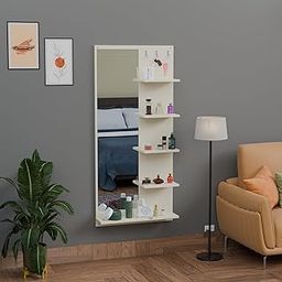 Viz Craft Engineered Wood Wall Mirror Dressing Table for Living Room & Dressing Room – Modern Vanity Table with Storage & Mirror (Finish Color - White)-image-6