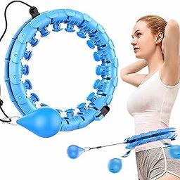 Smart Fitness Hoop Weighted for Exercise, 24 Detachable Knots Abdomen Fitness Weight Loss Non-Falling Fitness Hoops, Detachable Adjustable Weight Auto-Spinning Ball, Great for Beginners Adults Women-image-45