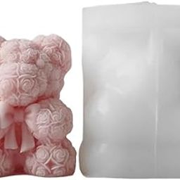Skytail Silicone Valentine's Day Candle Mold Rose Teddy Bear with Bow Making Scented Candle Wax Melts Home Decor Candles Resin Casting Handmade Couple Gift DIY Soap Making Wedding Decor-image-69