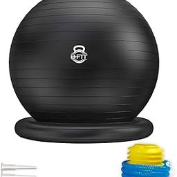 B fit Yoga Ball Chair 55 Cm, Exercise Ball Chair with Base & Bands for Home Gym Workout, Pregnancy Ball, Birthing Ball, Stability Ball & Balance Ball Seat, Exercise Equipment-image-82