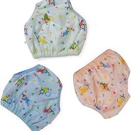 Da Anushi Reusable & Waterproof PVC Plastic Diaper Joker Panties/Diaper Padded Baby Nappy Panties/Training Pants With Inner & Outer Soft Plastic- Pack of 3 (Medium) (Sea Green,Pink,Blue)-2