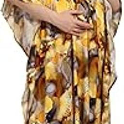 Women's Maternity Kaftan, Long Loose Fit Dress-image-79