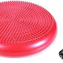 Hetzon Sales Inflated Stability Wobble Cushion Pad – Extra Thick Yoga & Balance Disc with Pump, 33 cm (13 in) – Sensory Seat Cushion for Kids & Adults, Core & Leg Workout-image-58