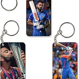 3 Combo Virat Kohli Chabi Ring Keychain for Cricket Fans, Bike, Scooty, Bags, Car-11