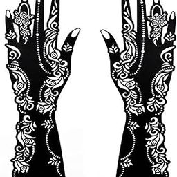 IVANA'S Premium Collection Large Heena Mehandi Tatto Stencil Set for Full Hand Arabian Design | Arabian Collection | Body Art | Heena Temporary Tatto for Girls & Women - (FD-20)-image-37