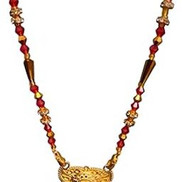 NISTECH Gold Plated Ethnic Traditional Long Chain Black Beads Jewellery Mangalsutra for Women-NAJ072-image-94