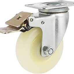 3 Inch Heavy Duty Castor with Brake Industrial Rack Casters 220 Lbs Load ty Locking Cart Wheels Wear Resistant Quiet Top Plate Rigid Nylon Roller-POOWE-18
