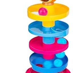 Banke Ji Plastic Ramp Roll, Ball Drop and Roll Swirling Tower for Toddler |3 Acrylics Plastic Balls Non Toxic Material | Stack Toy for Kids Ages 3+-2