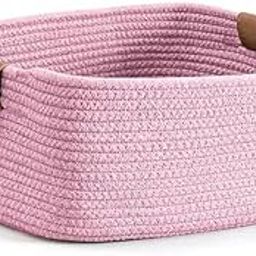 HOMEWAR Jute Cotton Storage Gift Basket, Rectangle case for Closet, Packing, Wedding Organizer Box Jute Basket Handwoven Eco-Friendly Basket Bins Organizer (12 X 8 X 5 INCH) (pink)-image-33