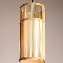 Habere India-All the Cultures Fabricating India Bamboo Lamps | Bamboo Pendant Lamp | Boho Pendant Lamp | Cane Lampshade | Rattan Lampshade | Bamboo Hanging Lampshade (Diameter 18 CM, Height 42 CM)-28