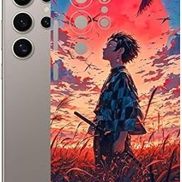 AtOdds Mobile Skin Sticker Wrap | Compatible for Samsung S25 Ultra (5G) | Scratchproof Matte Finish | Full Coverage for All Sides & Camera Protection (Tanjiro)-picture-10