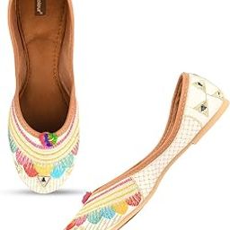 Women Ethnic Footwear, Punjabi Jutti/Mojari-Multi Flower-image-17